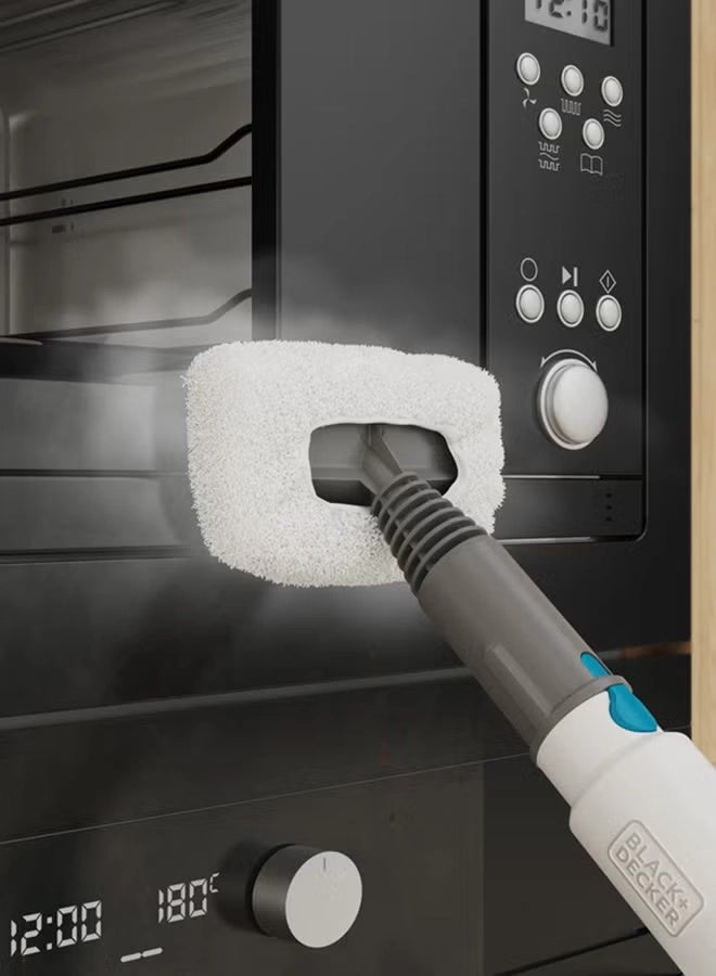 بلاك آند ديكر منظف ​​بخاري مضغوط - ضغط 4 بار - خزان سعة 1.2 لتر - رأس دوار 180 درجة - يقضي على 99.9% من الجراثيم - 8 ملحقات - مناسب لجميع أنواع الأرضيات المغلقة - أبيض/أزرق - صديق للبيئة - 2000 واط - BHSMP2008-GB - Image 3